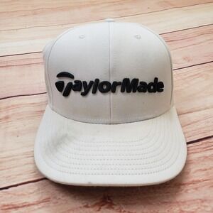 TaylorMade SIM TP5 Golf Hat White Black Snapback Flat Brim One Size Mens Cap